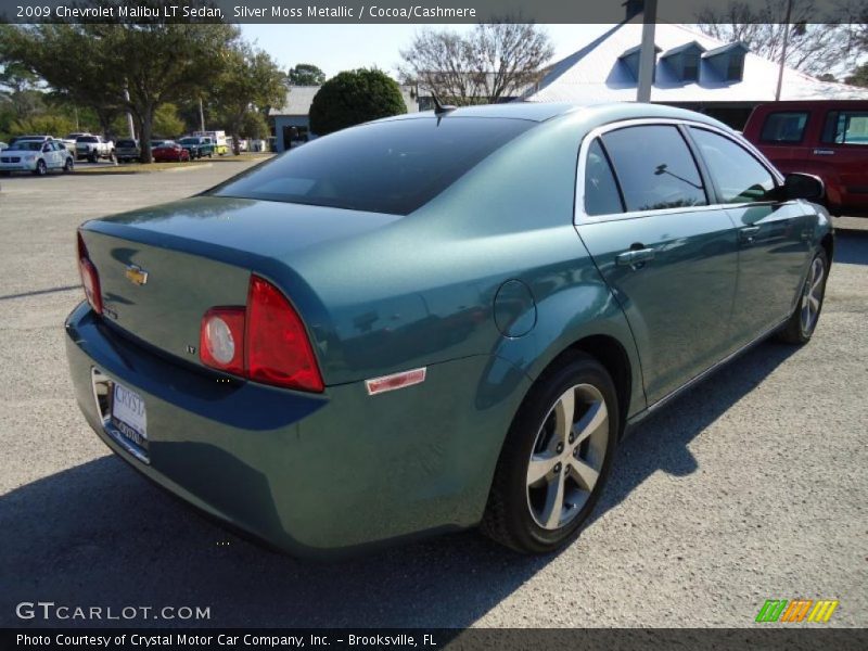 Silver Moss Metallic / Cocoa/Cashmere 2009 Chevrolet Malibu LT Sedan