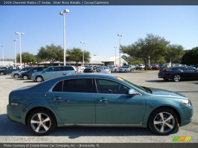 Silver Moss Metallic / Cocoa/Cashmere 2009 Chevrolet Malibu LT Sedan