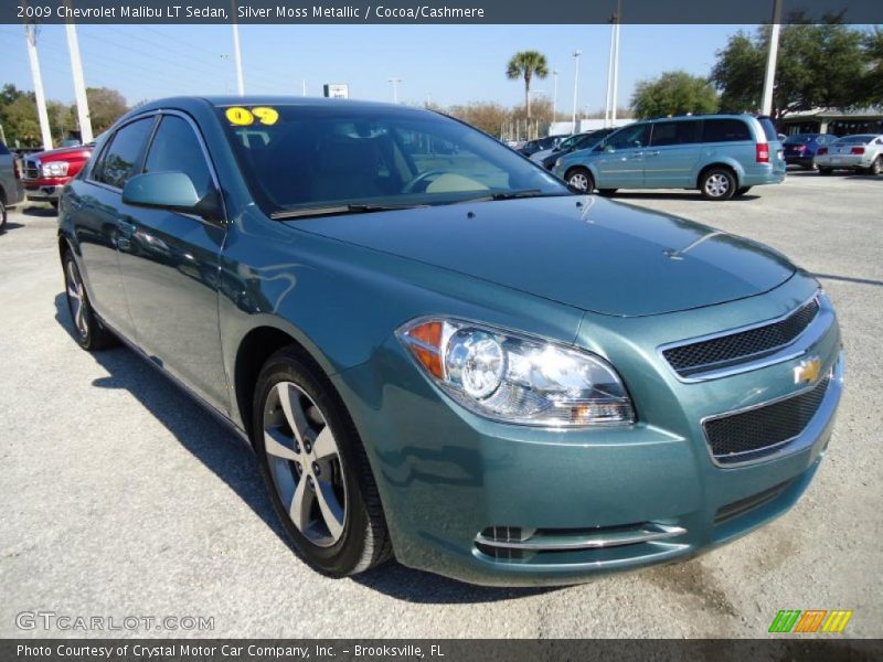 Silver Moss Metallic / Cocoa/Cashmere 2009 Chevrolet Malibu LT Sedan