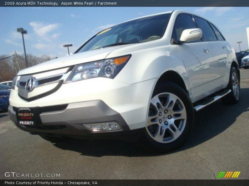 Aspen White Pearl / Parchment 2009 Acura MDX Technology
