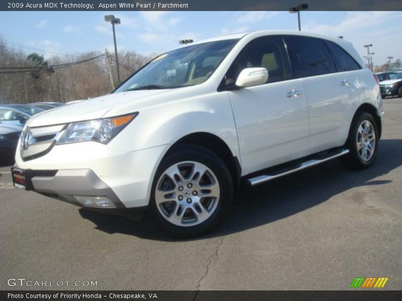Aspen White Pearl / Parchment 2009 Acura MDX Technology