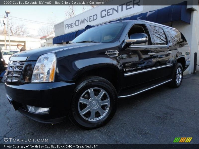 Blue Chip / Cocoa/Light Cashmere 2007 Cadillac Escalade ESV AWD