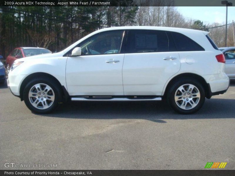 Aspen White Pearl / Parchment 2009 Acura MDX Technology