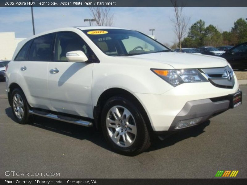 Aspen White Pearl / Parchment 2009 Acura MDX Technology