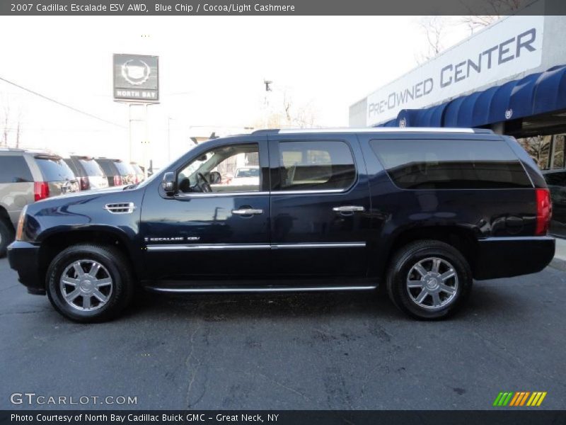 Blue Chip / Cocoa/Light Cashmere 2007 Cadillac Escalade ESV AWD