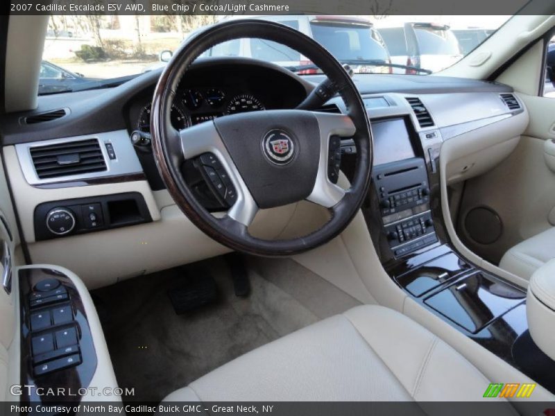 Blue Chip / Cocoa/Light Cashmere 2007 Cadillac Escalade ESV AWD