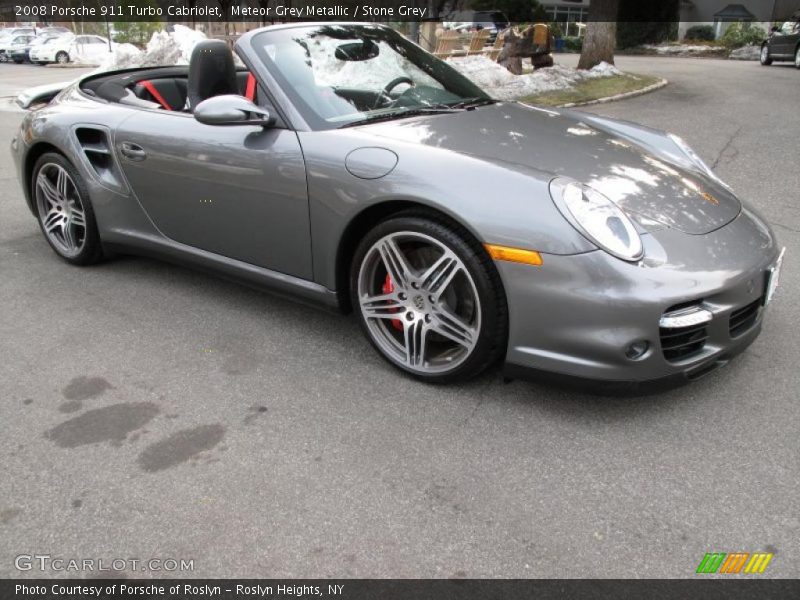 Meteor Grey Metallic / Stone Grey 2008 Porsche 911 Turbo Cabriolet