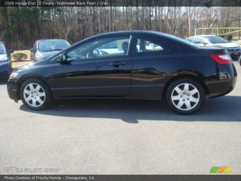 Nighthawk Black Pearl / Gray 2008 Honda Civic LX Coupe