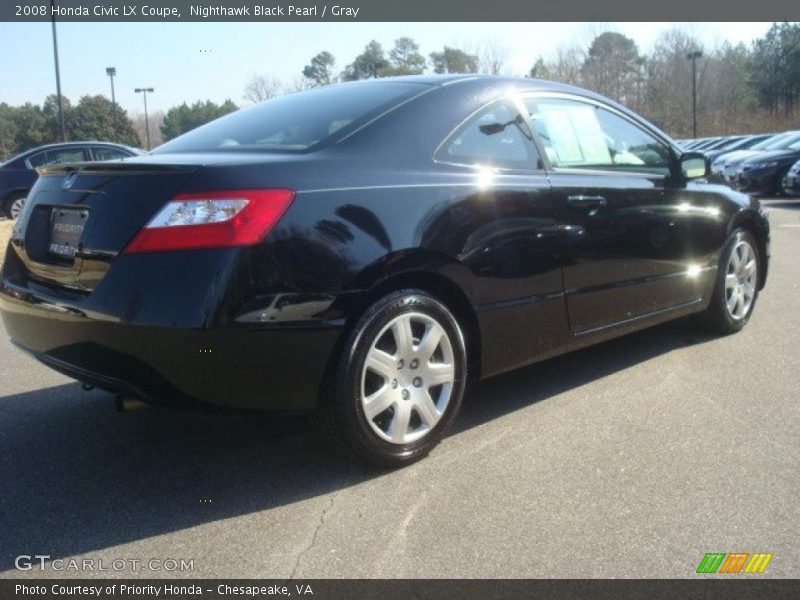 Nighthawk Black Pearl / Gray 2008 Honda Civic LX Coupe