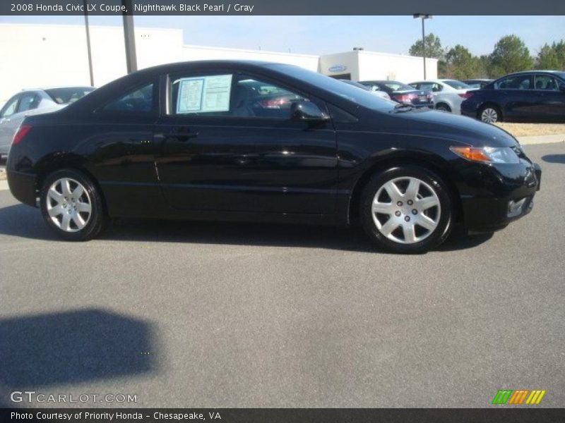 Nighthawk Black Pearl / Gray 2008 Honda Civic LX Coupe