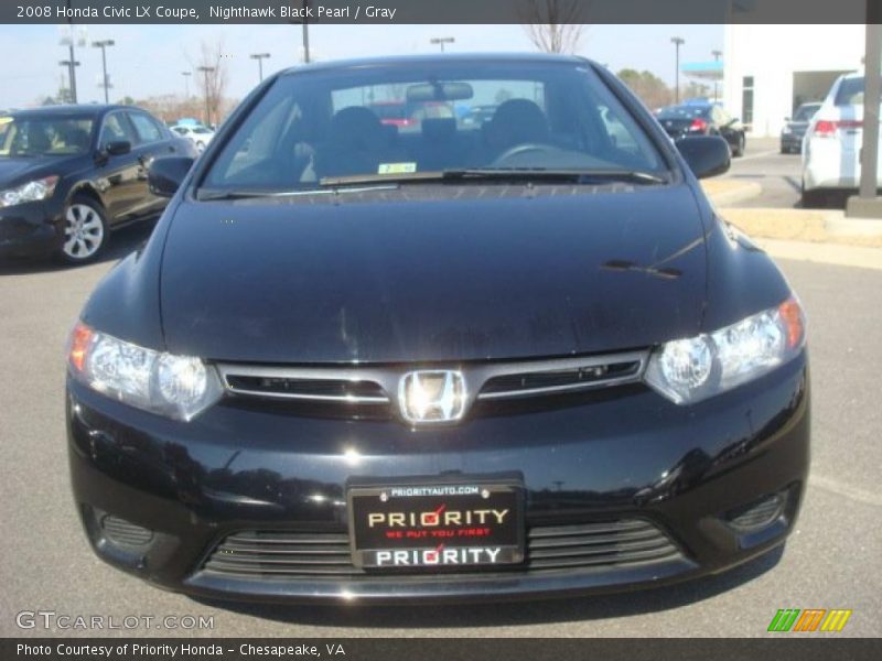 Nighthawk Black Pearl / Gray 2008 Honda Civic LX Coupe