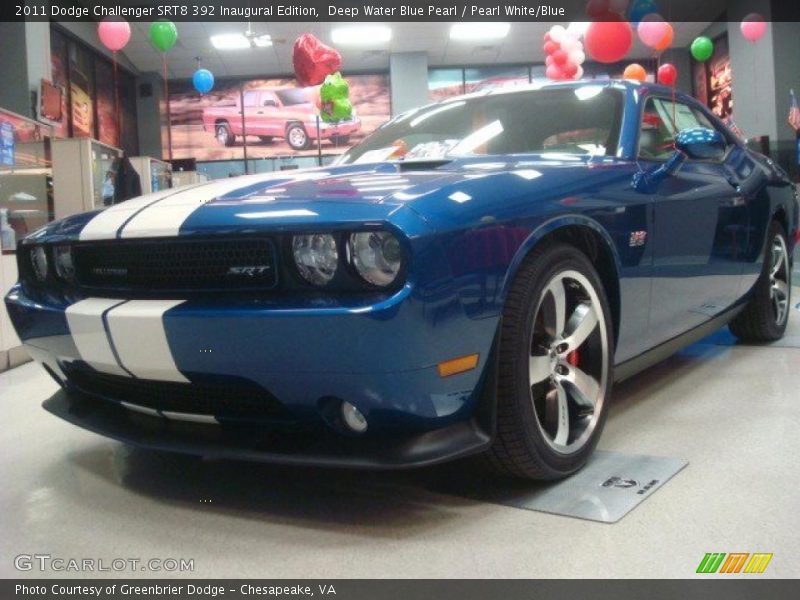 Deep Water Blue Pearl / Pearl White/Blue 2011 Dodge Challenger SRT8 392 Inaugural Edition