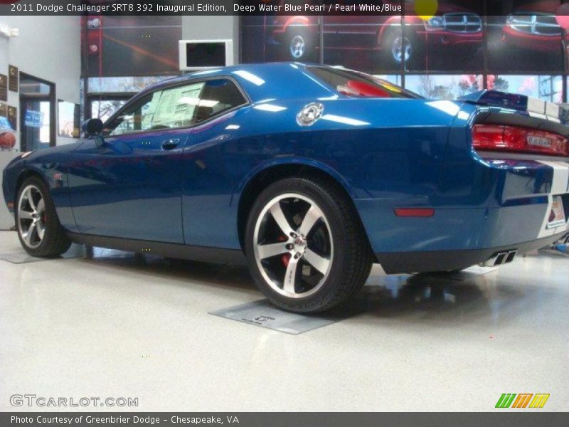 Deep Water Blue Pearl / Pearl White/Blue 2011 Dodge Challenger SRT8 392 Inaugural Edition