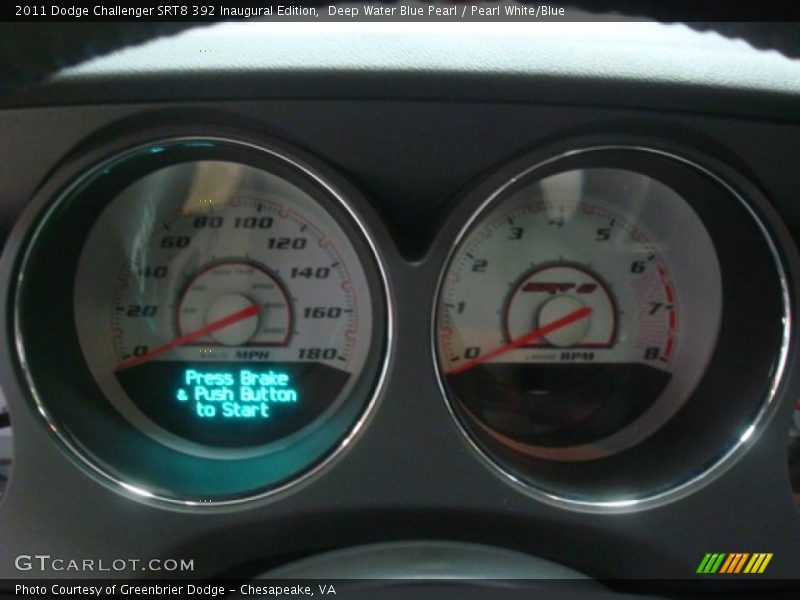 Deep Water Blue Pearl / Pearl White/Blue 2011 Dodge Challenger SRT8 392 Inaugural Edition