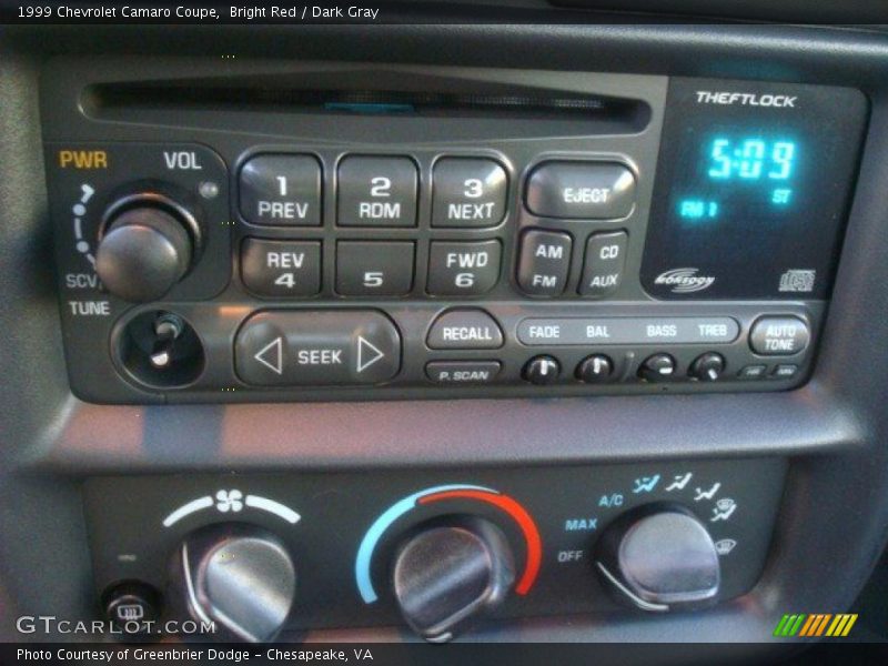 Controls of 1999 Camaro Coupe