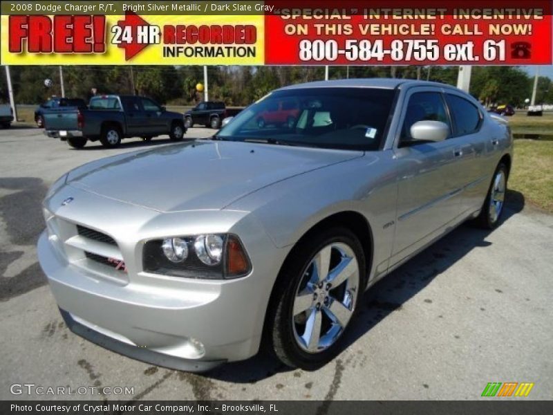 Bright Silver Metallic / Dark Slate Gray 2008 Dodge Charger R/T