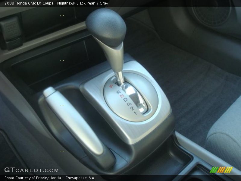 Nighthawk Black Pearl / Gray 2008 Honda Civic LX Coupe