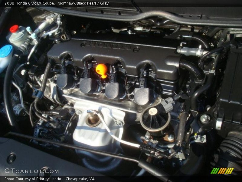 Nighthawk Black Pearl / Gray 2008 Honda Civic LX Coupe