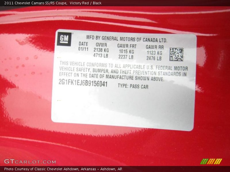 Victory Red / Black 2011 Chevrolet Camaro SS/RS Coupe