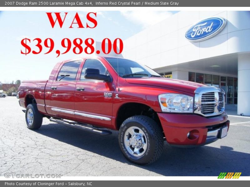 Inferno Red Crystal Pearl / Medium Slate Gray 2007 Dodge Ram 2500 Laramie Mega Cab 4x4