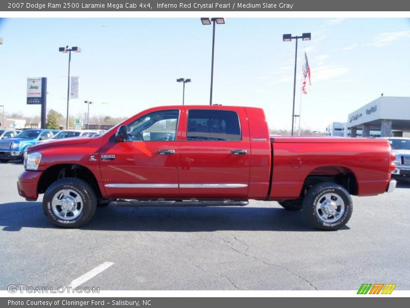 Inferno Red Crystal Pearl / Medium Slate Gray 2007 Dodge Ram 2500 Laramie Mega Cab 4x4