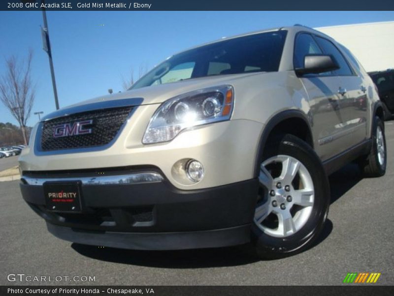 Gold Mist Metallic / Ebony 2008 GMC Acadia SLE