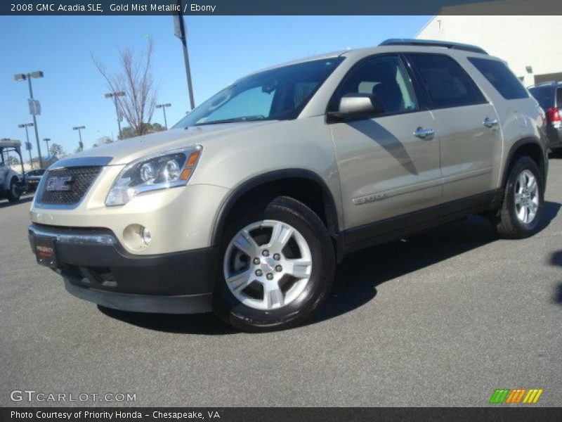 Gold Mist Metallic / Ebony 2008 GMC Acadia SLE