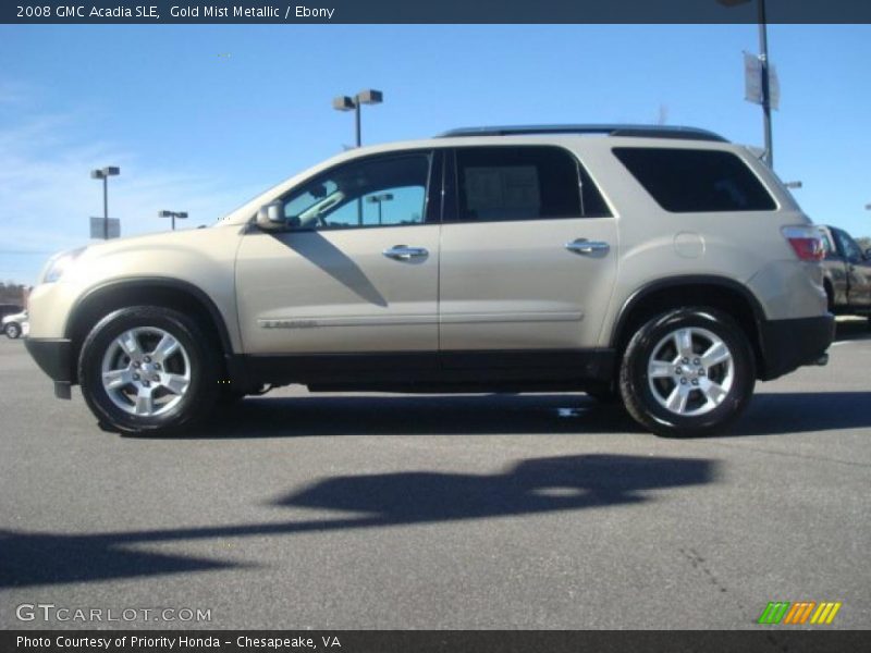 Gold Mist Metallic / Ebony 2008 GMC Acadia SLE