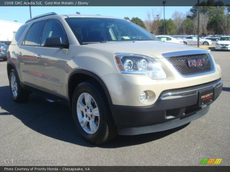 Gold Mist Metallic / Ebony 2008 GMC Acadia SLE