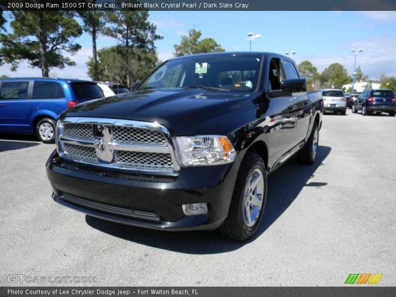 Brilliant Black Crystal Pearl / Dark Slate Gray 2009 Dodge Ram 1500 ST Crew Cab