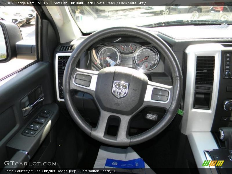 Brilliant Black Crystal Pearl / Dark Slate Gray 2009 Dodge Ram 1500 ST Crew Cab