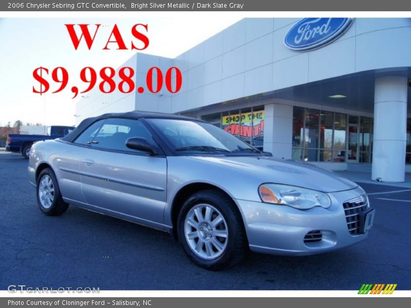 Bright Silver Metallic / Dark Slate Gray 2006 Chrysler Sebring GTC Convertible