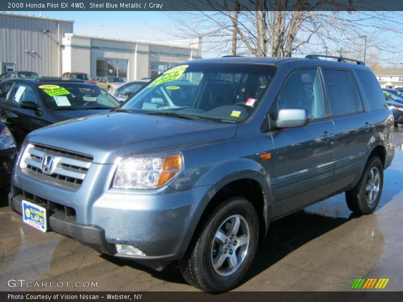Steel Blue Metallic / Gray 2008 Honda Pilot EX 4WD