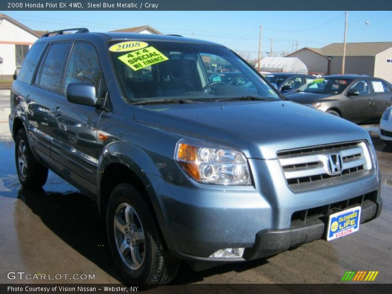 Steel Blue Metallic / Gray 2008 Honda Pilot EX 4WD