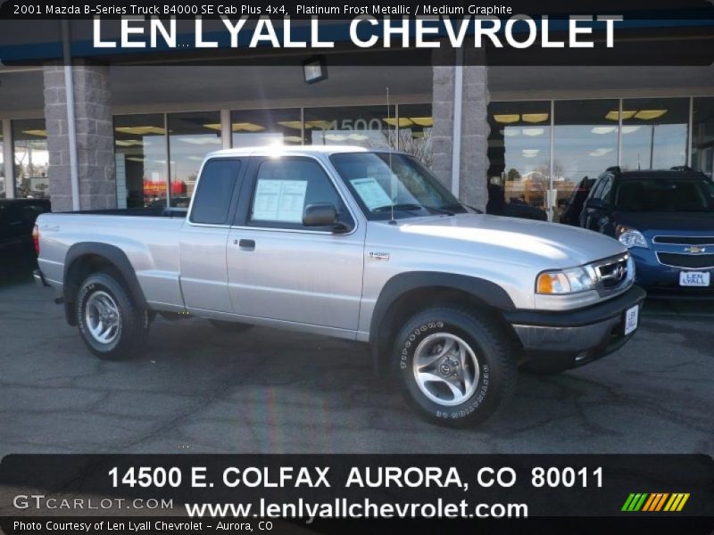 Platinum Frost Metallic / Medium Graphite 2001 Mazda B-Series Truck B4000 SE Cab Plus 4x4