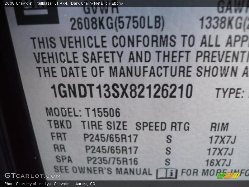 Dark Cherry Metallic / Ebony 2008 Chevrolet TrailBlazer LT 4x4