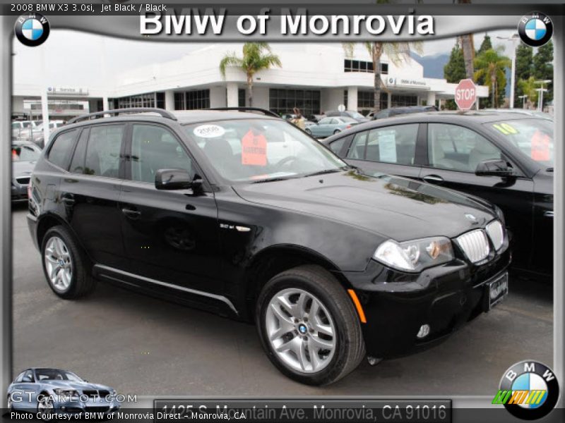 Jet Black / Black 2008 BMW X3 3.0si