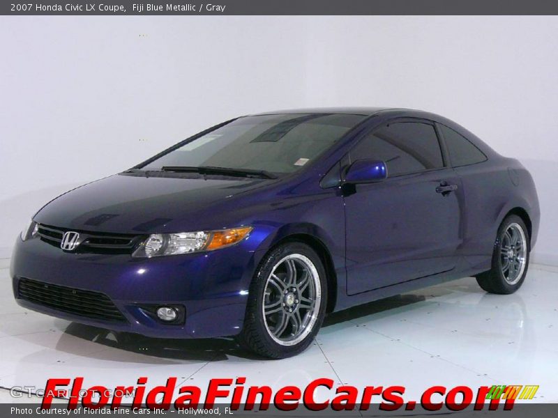 Fiji Blue Metallic / Gray 2007 Honda Civic LX Coupe