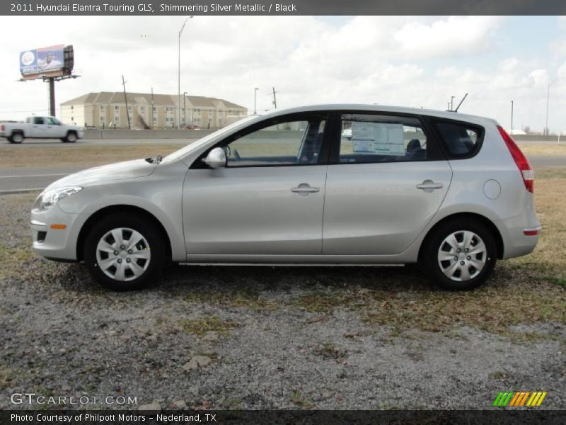 Shimmering Silver Metallic / Black 2011 Hyundai Elantra Touring GLS