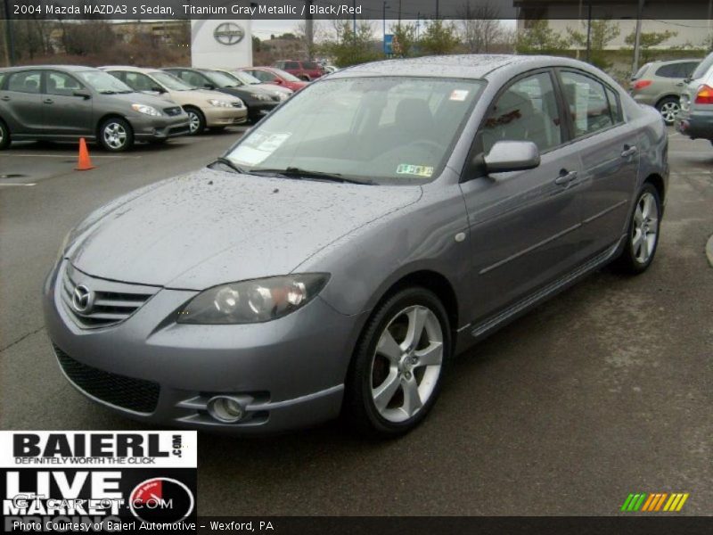 Titanium Gray Metallic / Black/Red 2004 Mazda MAZDA3 s Sedan