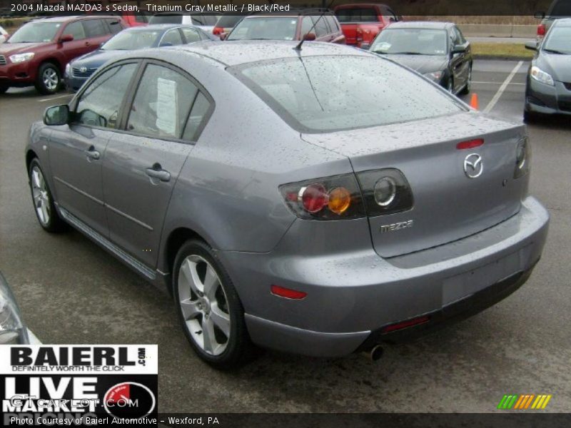 Titanium Gray Metallic / Black/Red 2004 Mazda MAZDA3 s Sedan