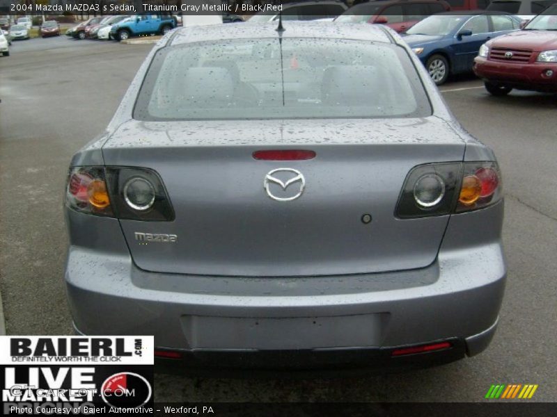 Titanium Gray Metallic / Black/Red 2004 Mazda MAZDA3 s Sedan