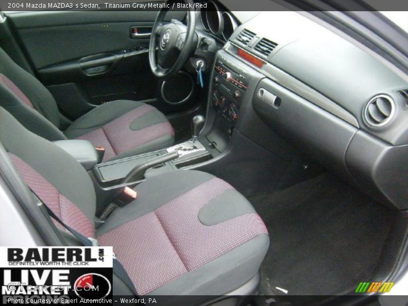 Titanium Gray Metallic / Black/Red 2004 Mazda MAZDA3 s Sedan