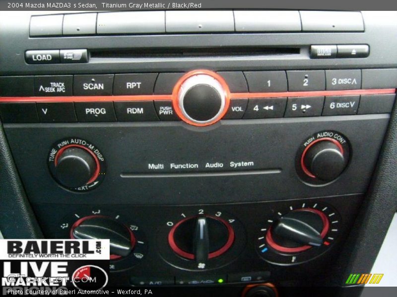 Titanium Gray Metallic / Black/Red 2004 Mazda MAZDA3 s Sedan