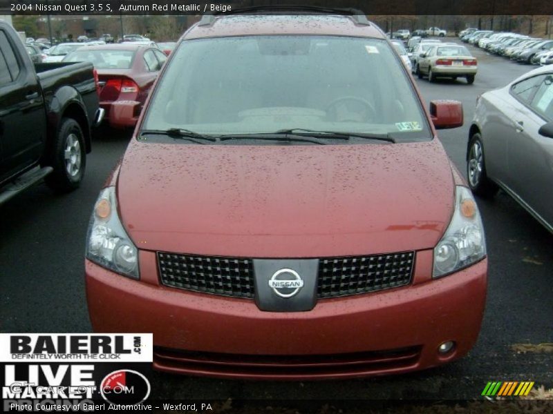 Autumn Red Metallic / Beige 2004 Nissan Quest 3.5 S