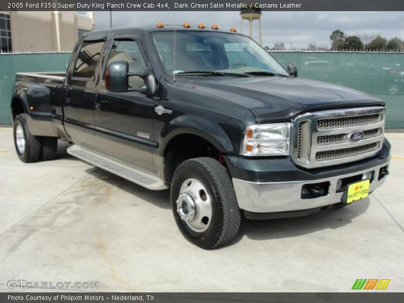 Dark Green Satin Metallic / Castano Leather 2005 Ford F350 Super Duty King Ranch Crew Cab 4x4