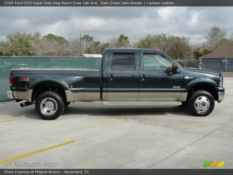 Dark Green Satin Metallic / Castano Leather 2005 Ford F350 Super Duty King Ranch Crew Cab 4x4