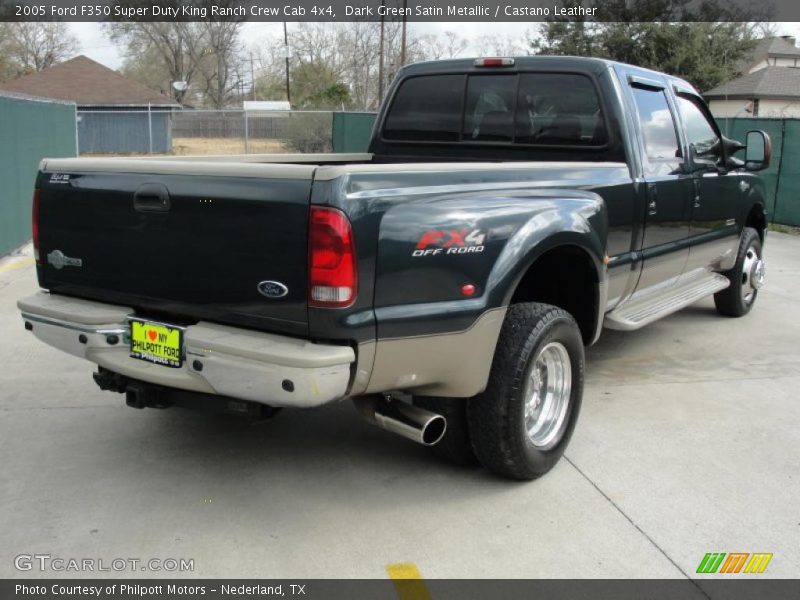 Dark Green Satin Metallic / Castano Leather 2005 Ford F350 Super Duty King Ranch Crew Cab 4x4