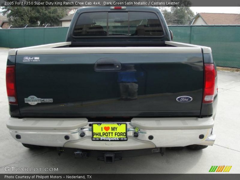 Dark Green Satin Metallic / Castano Leather 2005 Ford F350 Super Duty King Ranch Crew Cab 4x4