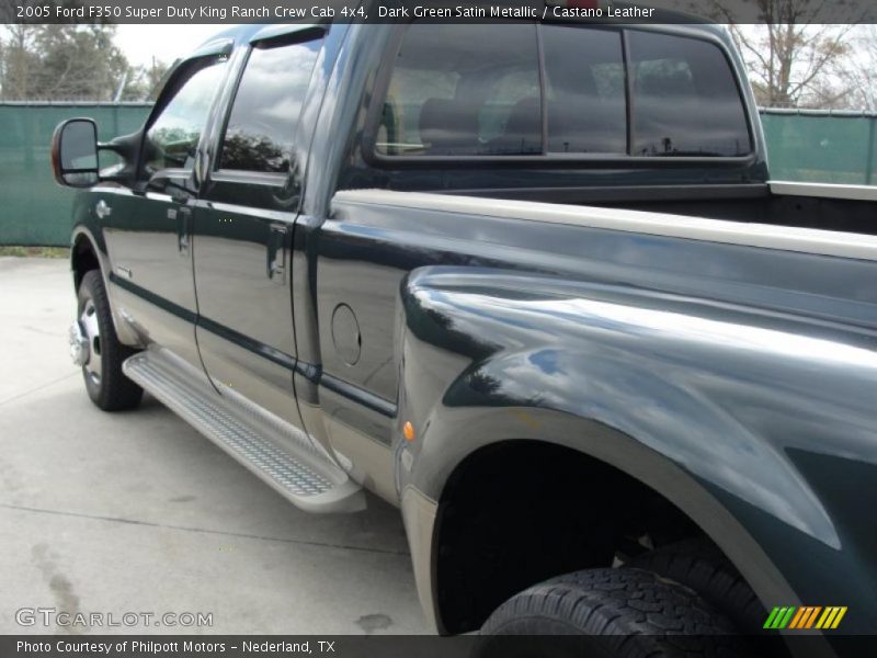 Dark Green Satin Metallic / Castano Leather 2005 Ford F350 Super Duty King Ranch Crew Cab 4x4